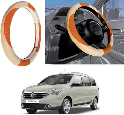 Auto Kite Steering Cover For Renault Lodgy(Beige, Leatherite)