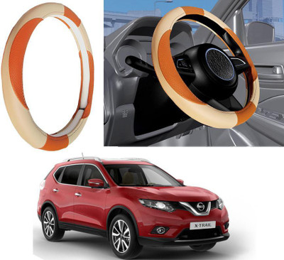 Auto Kite Steering Cover For Nissan X-Trail(Beige, Leatherite)