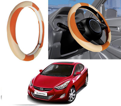 Auto Kite Steering Cover For Hyundai Elantra(Beige, Leatherite)