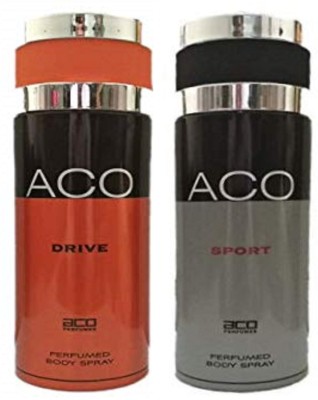 aco Drive and Sport Perfumed Body Spray 200ML Each (Pack of 2) Body Spray  -  For Men & Women(400 ml, Pack of 2)