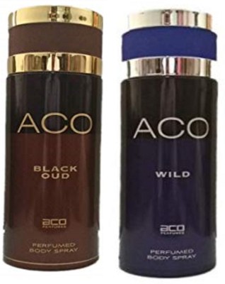 aco Black Oud and Wild Perfumed Body Spray 200ML Each Body Spray  -  For Men & Women(400 ml, Pack of 2)