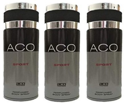 aco Sport Perfumed Body Spray 200ML Each Body Spray  -  For Men & Women(600 ml, Pack of 3)