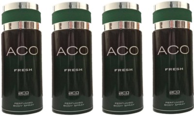 aco Fresh Perfumed Body Spray 200ML Each Body Spray  -  For Men & Women(800 ml, Pack of 4)