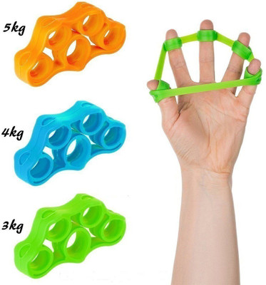 Leosportz Set of 3 Hand Strengthener Finger Stretcher Hand Grip/Fitness Grip(Green, Blue, Orange)
