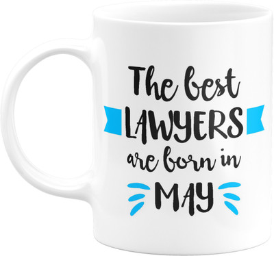 Flair Print The Best Lawyers are born in May FPM196 Printed Ceramic Coffee Mug(350 ml)