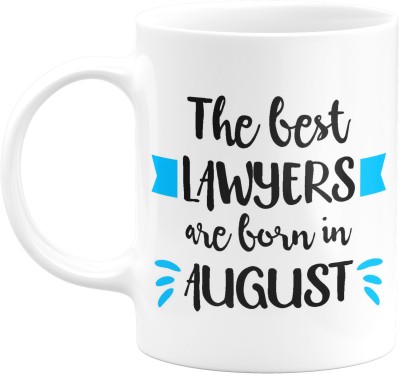 Flair Print The Best Lawyers are born in August FPM199 Printed Ceramic Coffee Mug(350 ml)