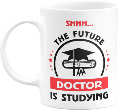 Flair Print Shhh… The future doctor is studying FPM183 Printed Ceramic Coffee Mug(350 ml)