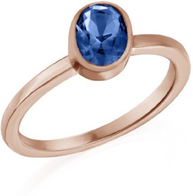 Jaipur Gemstone Sapphire Ring Natural & certified stone blue sapphire /neelam gold plated ring for men & women by Jaipur Gemstone Copper Sapphire Copper Plated Ring