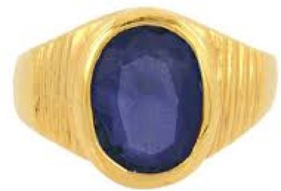 Jaipur Gemstone Sapphire Ring Natural & certified stone blue sapphire /neelam gold plated ring for men & women by Jaipur Gemstone Copper Sapphire Copper Plated Ring