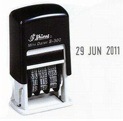 SHINY DATER STAMP HAVY QULITY SELF INK PRE-INKED(STANDERD, BLUE)