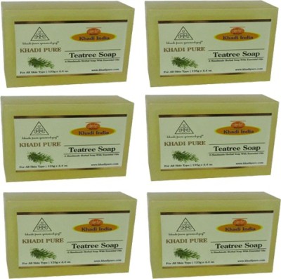 Khadi Pure Gramodyog Herbal Teatree Soap - Pack of 6 (750g)(6 x 125 g)