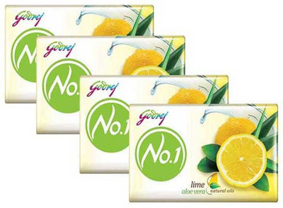 Godrej No.1 lime and alovera with natural oils 100 gm soap (pack of 4)(4 x 100 g)