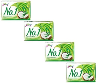 Godrej No.1 coconut and neem with natural oils 100 gm soap (pack of 4)(4 x 100 g)