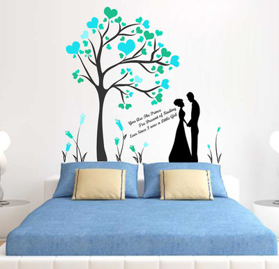 fuzzy 80 cm lovely tree Self Adhesive Sticker(Pack of 1)