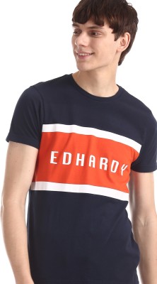 ED HARDY Printed Men Round Neck Blue T-Shirt
