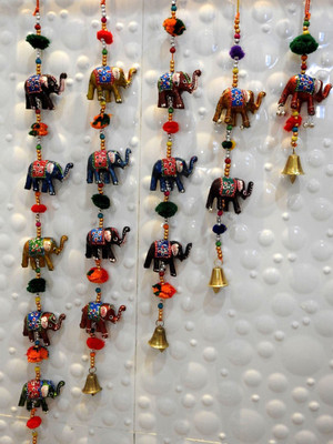 New Jaipur Handicraft Rajasthani Elephant Toran Door Hanging Toran Paper Mache Toran Pack of 5 line Toran(Paper Mache)