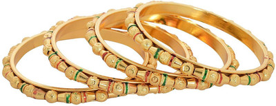 Handicraft Kottage Metal Gold-plated Bangle Set(Pack of 4)