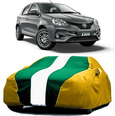 AAMANG Car Cover For Toyota Etios Liva (With Mirror Pockets)(Yellow, Green)