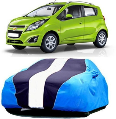 HDSERVICES Car Cover For Chevrolet Beat (With Mirror Pockets)(Blue)