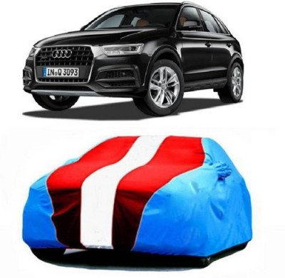 HDSERVICES Car Cover For Audi Q3 (With Mirror Pockets)(Blue, Red)