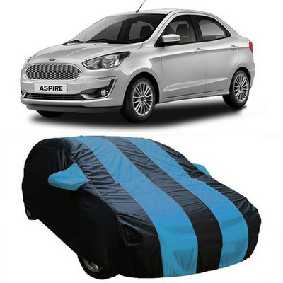 MSR STORE Car Cover For Ford Figo Aspire (With Mirror Pockets)(Blue)
