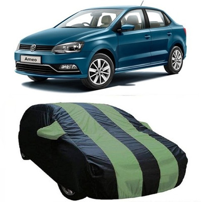 AAMANG Car Cover For Volkswagen Ameo (With Mirror Pockets)(Green)