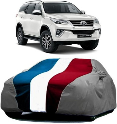 HDSERVICES Car Cover For Toyota Fortuner (With Mirror Pockets)(Red, Blue, Grey)