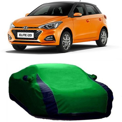 HDSERVICES Car Cover For Hyundai Elite i20 (With Mirror Pockets)(Green)