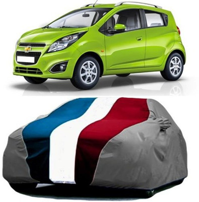 HDSERVICES Car Cover For Chevrolet Beat (With Mirror Pockets)(Red, Blue, Grey)