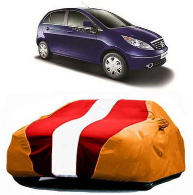XGuard Car Cover For Tata Vista Tech (With Mirror Pockets)(Red, Orange)