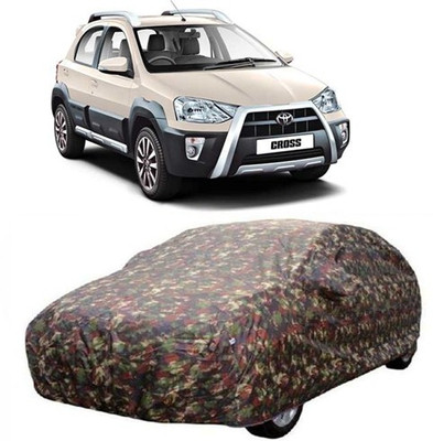 HDSERVICES Car Cover For Toyota Etios Cross (With Mirror Pockets)(Multicolor)