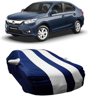 HDSERVICES Car Cover For Honda Amaze (With Mirror Pockets)(White)