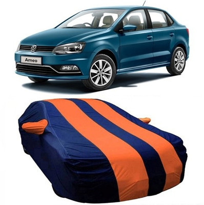 CLASS ONE Car Cover For Volkswagen Ameo (With Mirror Pockets)(Orange)