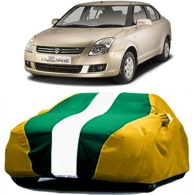AAMANG Car Cover For Maruti Suzuki Swift Dzire (With Mirror Pockets)(Yellow, Green)