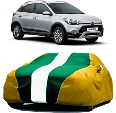 CLASS ONE Car Cover For Hyundai i20 Active (With Mirror Pockets)(Yellow, Green)