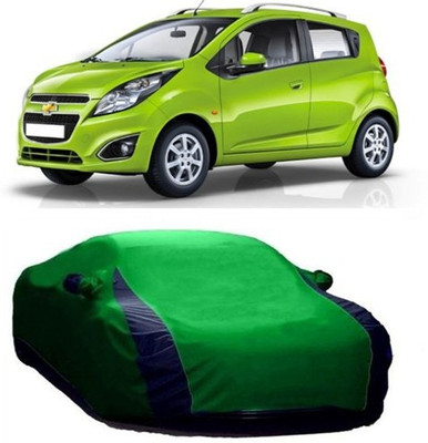 HDSERVICES Car Cover For Chevrolet Beat (With Mirror Pockets)(Green)