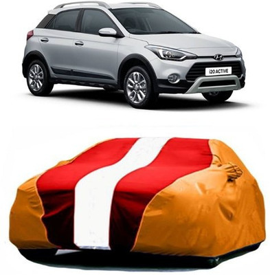 MSR STORE Car Cover For Hyundai i20 Active (With Mirror Pockets)(Red, Orange)