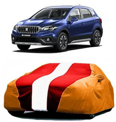 HDSERVICES Car Cover For Maruti Suzuki S-Cross (With Mirror Pockets)(Red, Orange)