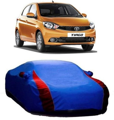 HDSERVICES Car Cover For Tata Tiago (With Mirror Pockets)(Blue)