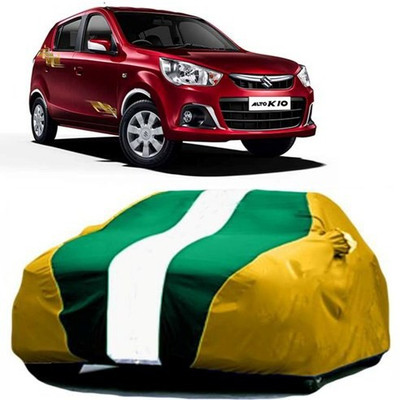 AAMANG Car Cover For Maruti Suzuki Alto K10 (With Mirror Pockets)(Yellow, Green)