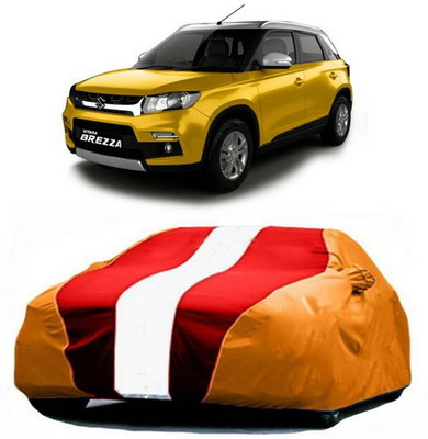 AASDEE Car Cover For Maruti Suzuki Vitara Brezza (With Mirror Pockets)(Red, Orange)