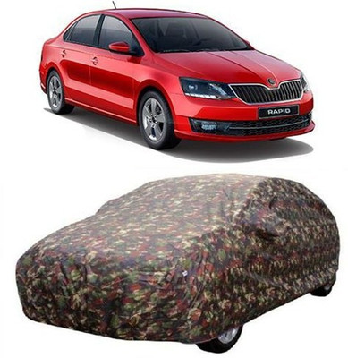 HDSERVICES Car Cover For Skoda Rapid (With Mirror Pockets)(Multicolor)