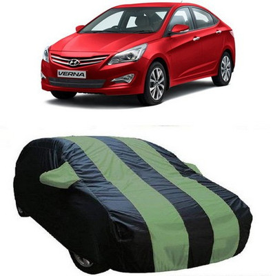 XGuard Car Cover For Hyundai Fluidic Verna (With Mirror Pockets)(Green)