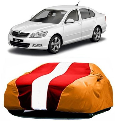 MSR STORE Car Cover For Skoda Laura (With Mirror Pockets)(Red, Orange)