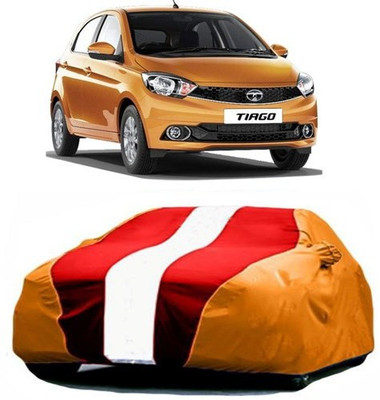 VIRMANG Car Cover For Tata Tiago (With Mirror Pockets)(Red, Orange)