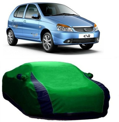 HDSERVICES Car Cover For Tata Indica eV2 (With Mirror Pockets)(Green)