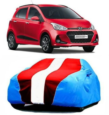 MSR STORE Car Cover For Hyundai Grand i10 (With Mirror Pockets)(Blue, Red)