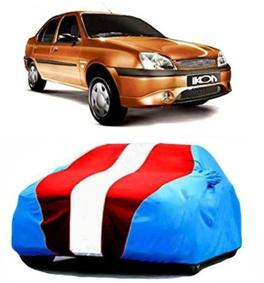 AAMANG Car Cover For Ford Ikon (With Mirror Pockets)(Blue, Red)