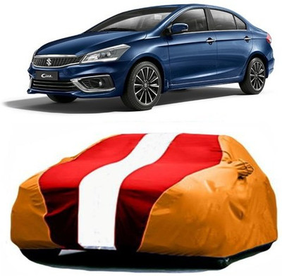SnehaSales Car Cover For Maruti Suzuki Ciaz (With Mirror Pockets)(Red, Orange)