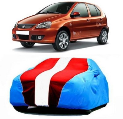 SnehaSales Car Cover For Tata Indica V2 (With Mirror Pockets)(Blue, Red)